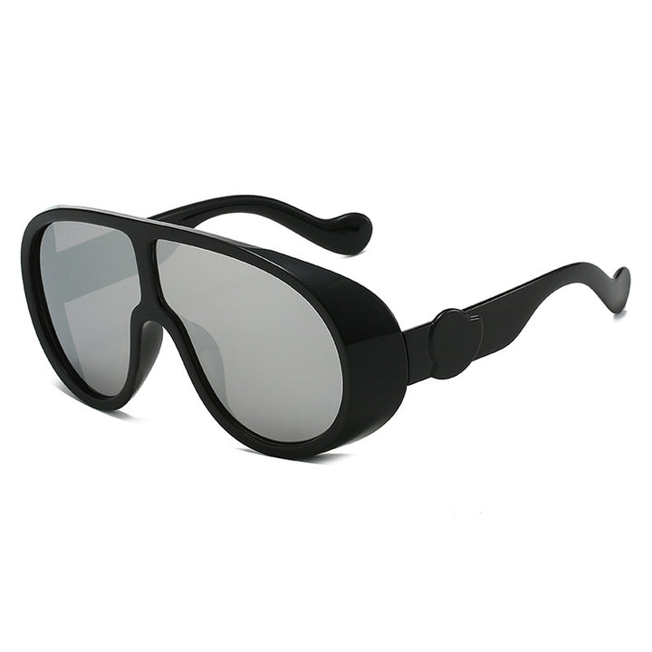 Damen extravagante Sonnenbrille mit stylishem transparenten Rahmen Karnz