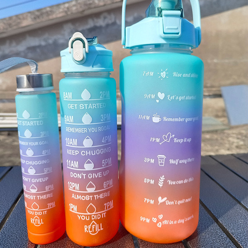 Unisex Motivierende Wasserflasche mit Zeitmarkierungen Karnz