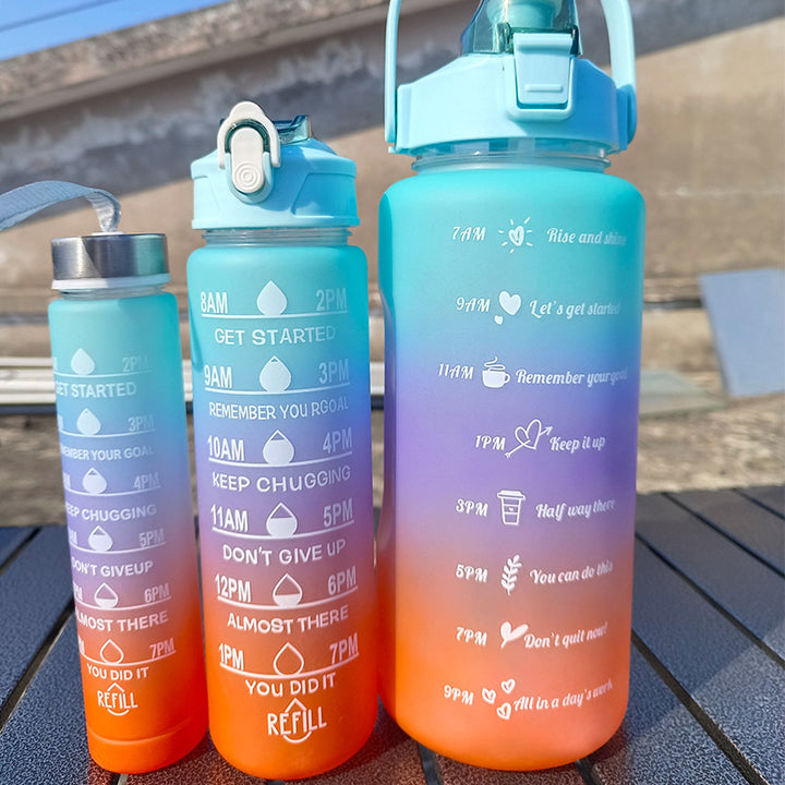 Unisex Motivierende Wasserflasche mit Zeitmarkierungen Karnz