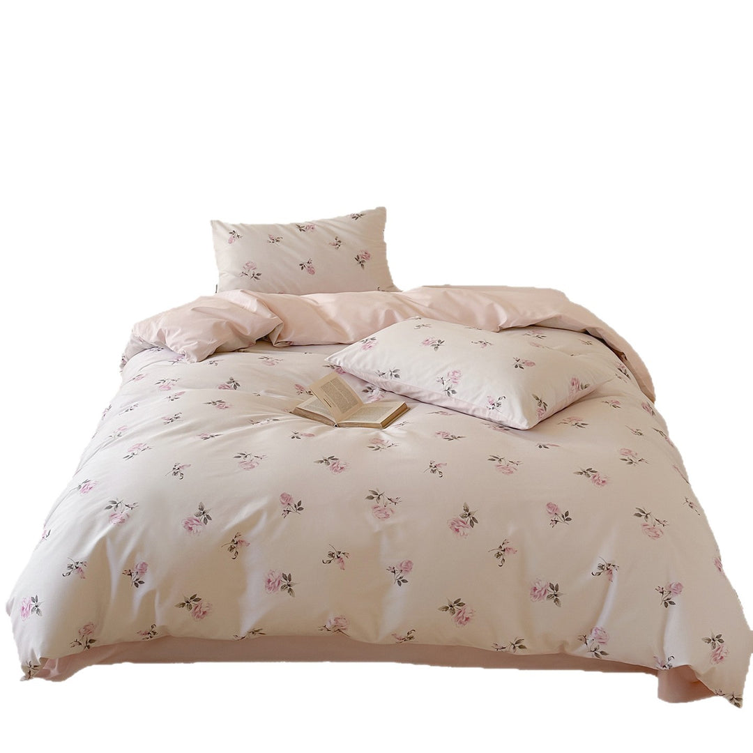 Baumwollmischung Gestreiftes Patchwork Bettbezug und Kissenbezug Set
