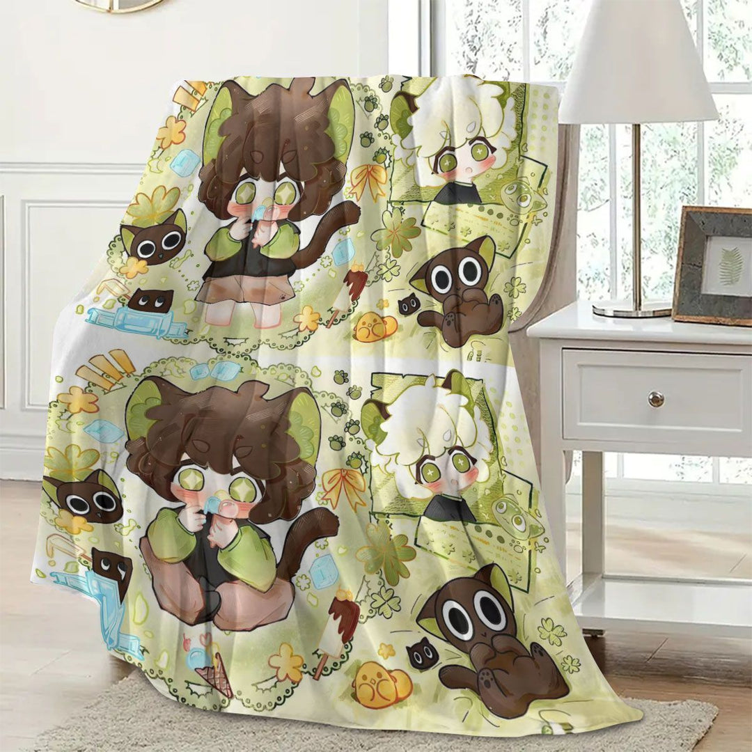 Cartoon Tier-Themen Fleece Wurfdecke