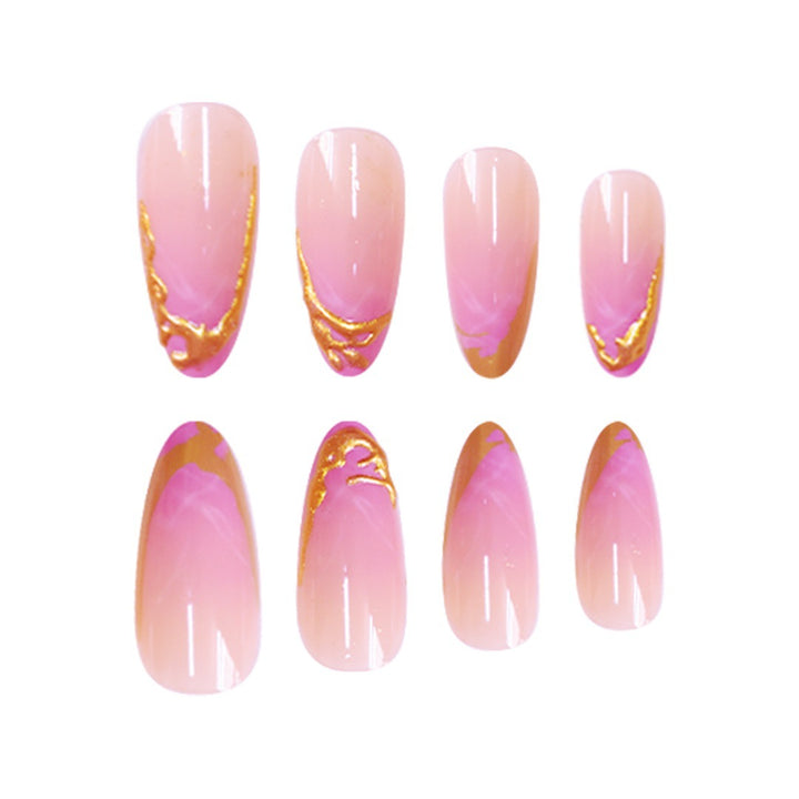 Künstlerisches Ombre Stiletto Press-On Nagelset Karnz