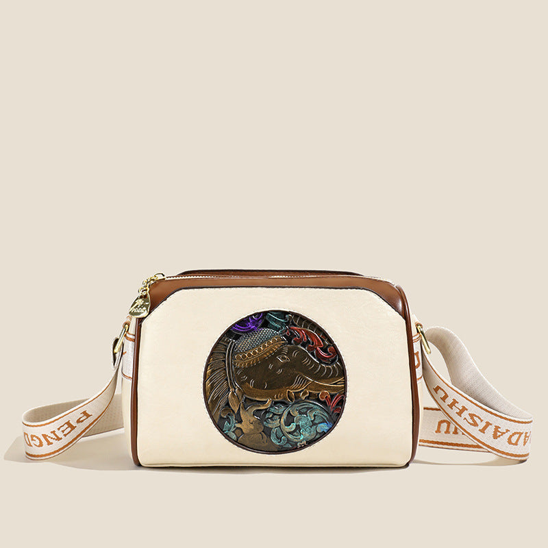 Vintage-inspirierte Leder-Crossbody-Tasche Karnz