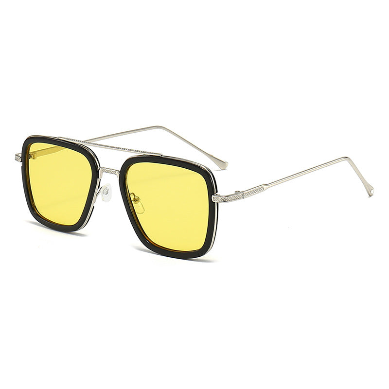 Damen modische quadratische Sonnenbrille mit metallischen Details Karnz
