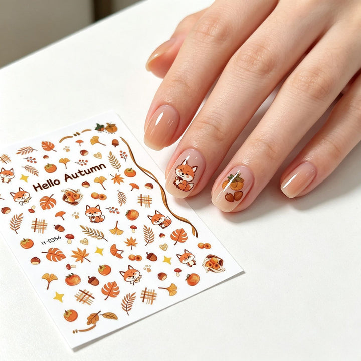 Herbst-Themen Nagelkunst Aufkleber Blatt