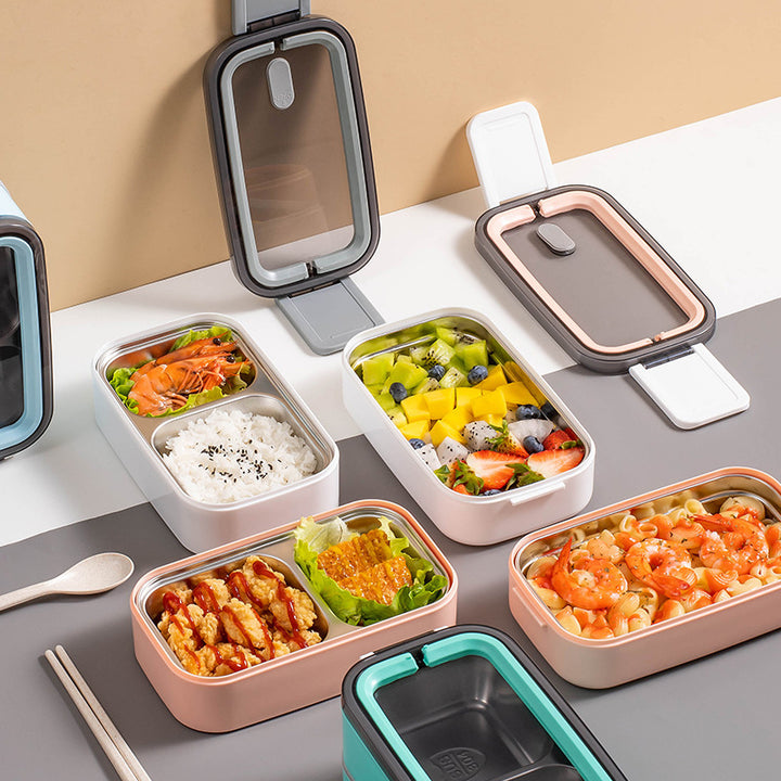 Multi-Compartment Lebensmittel Aufbewahrung Bento Behälter mit sicherem Verriegelungsmechanismus
