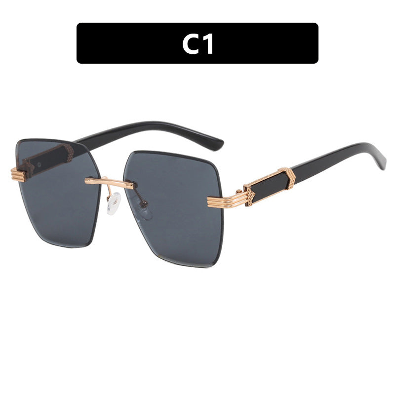 Damen modische quadratische Sonnenbrille mit glamourösen Akzenten und UV-Schutz Karnz