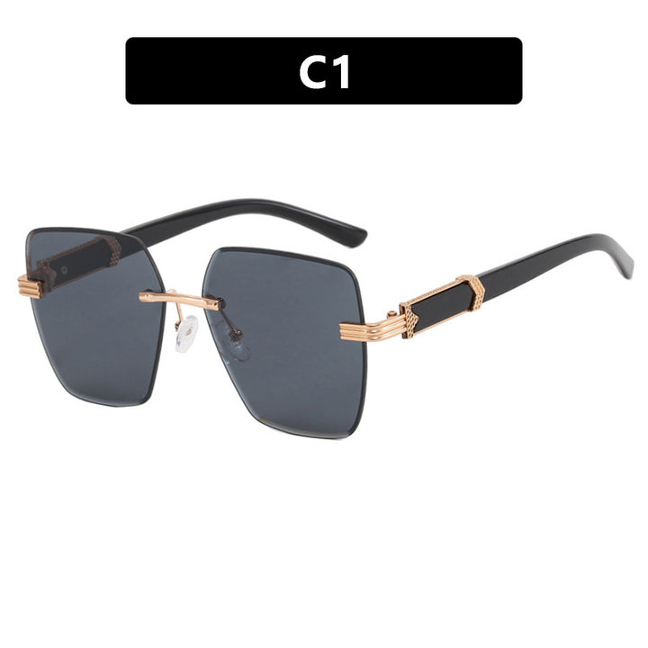 Damen modische quadratische Sonnenbrille mit glamourösen Akzenten und UV-Schutz Karnz
