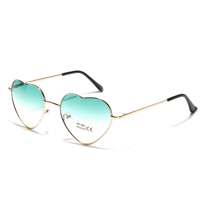 Damen Herzförmige Sonnenbrille mit UV-Schutz und filigranem Rahmen Karnz