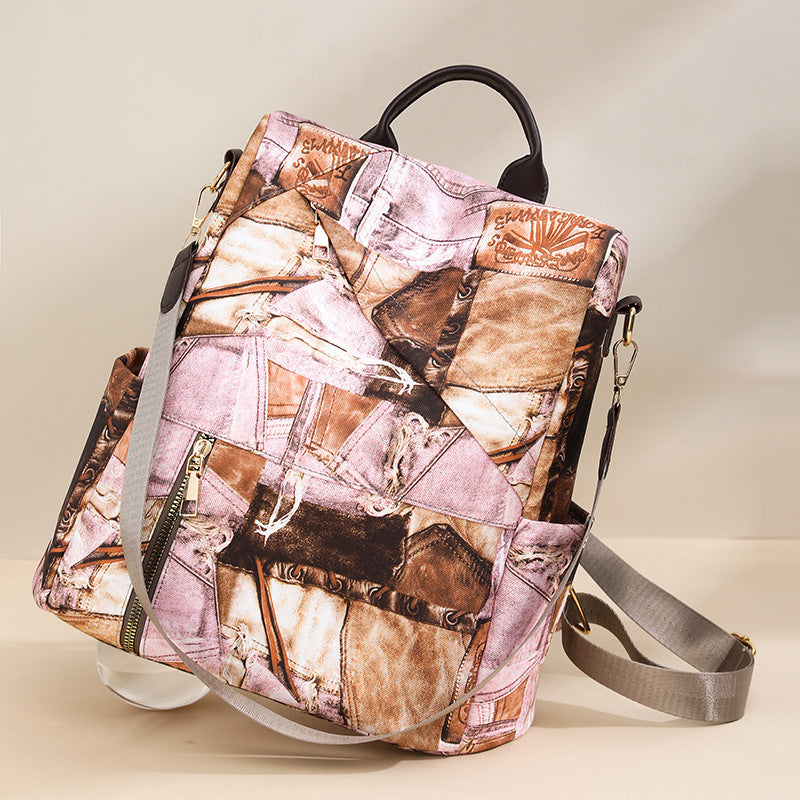 Künstlerischer Patchrk Stoff Rucksack Karnz