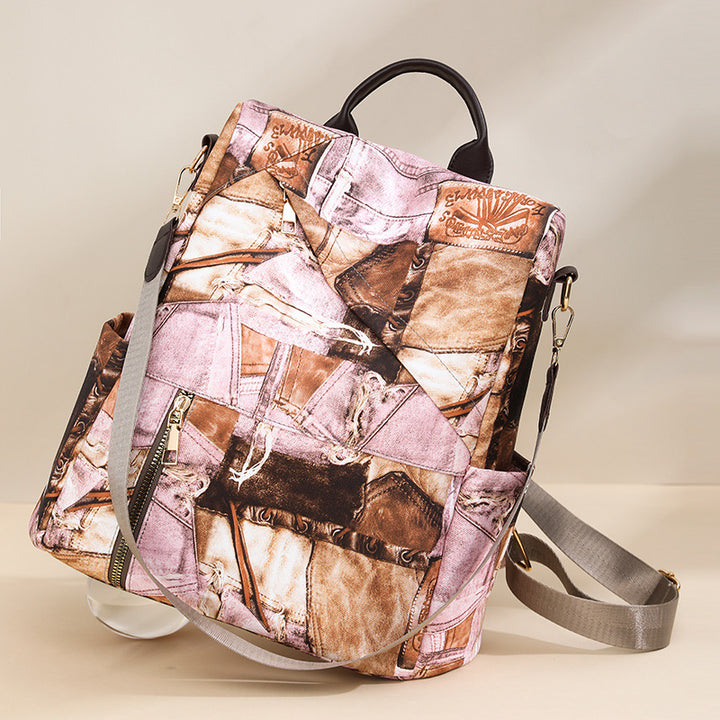 Künstlerischer Patchrk Stoff Rucksack Karnz