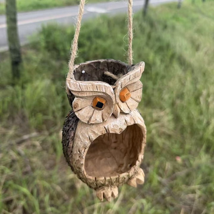 Holz Eule Vogelfutterspender Karnz