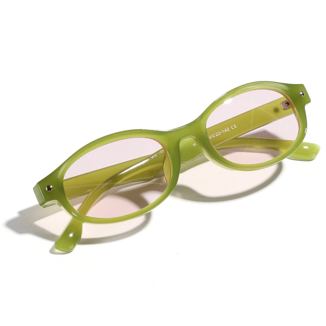 Damen modische Sonnenbrille mit geschwungenem Design und UV-Schutz Karnz