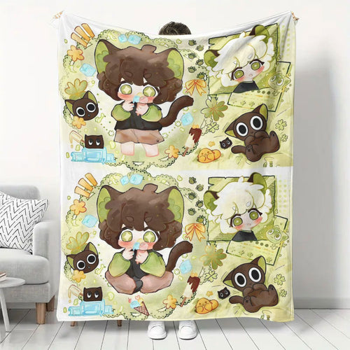 Cartoon Tier-Themen Fleece Wurfdecke