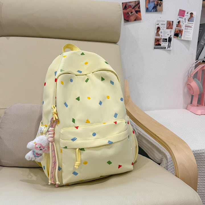 Stylische Mehrfarbige-Pünktchen-Rucksack Karnz
