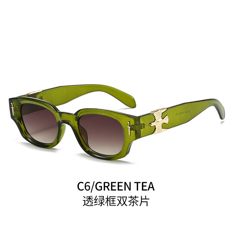 Damen Modische Sonnenbrille im exklusiven Schildpatt-Design mit eleganten metallischen Akzenten Karnz