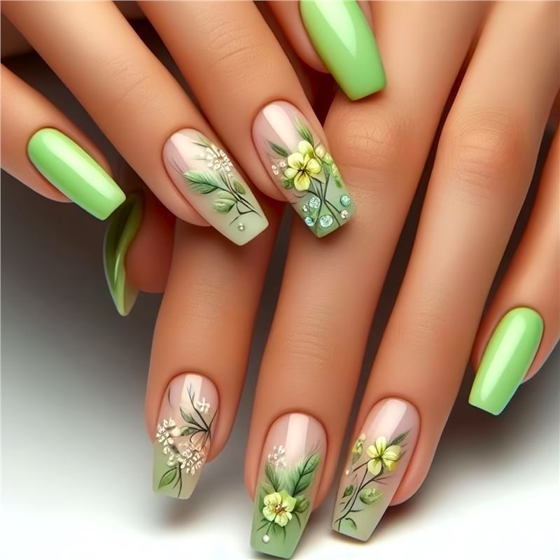 Künstlerisches Blumendesign Press-On Nägel Karnz 1788434359