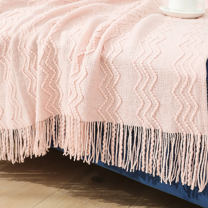 Gemütliche gestrickte Wurfdecke