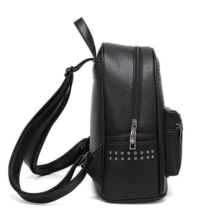 Nieten-Leder-Rucksack Karnz