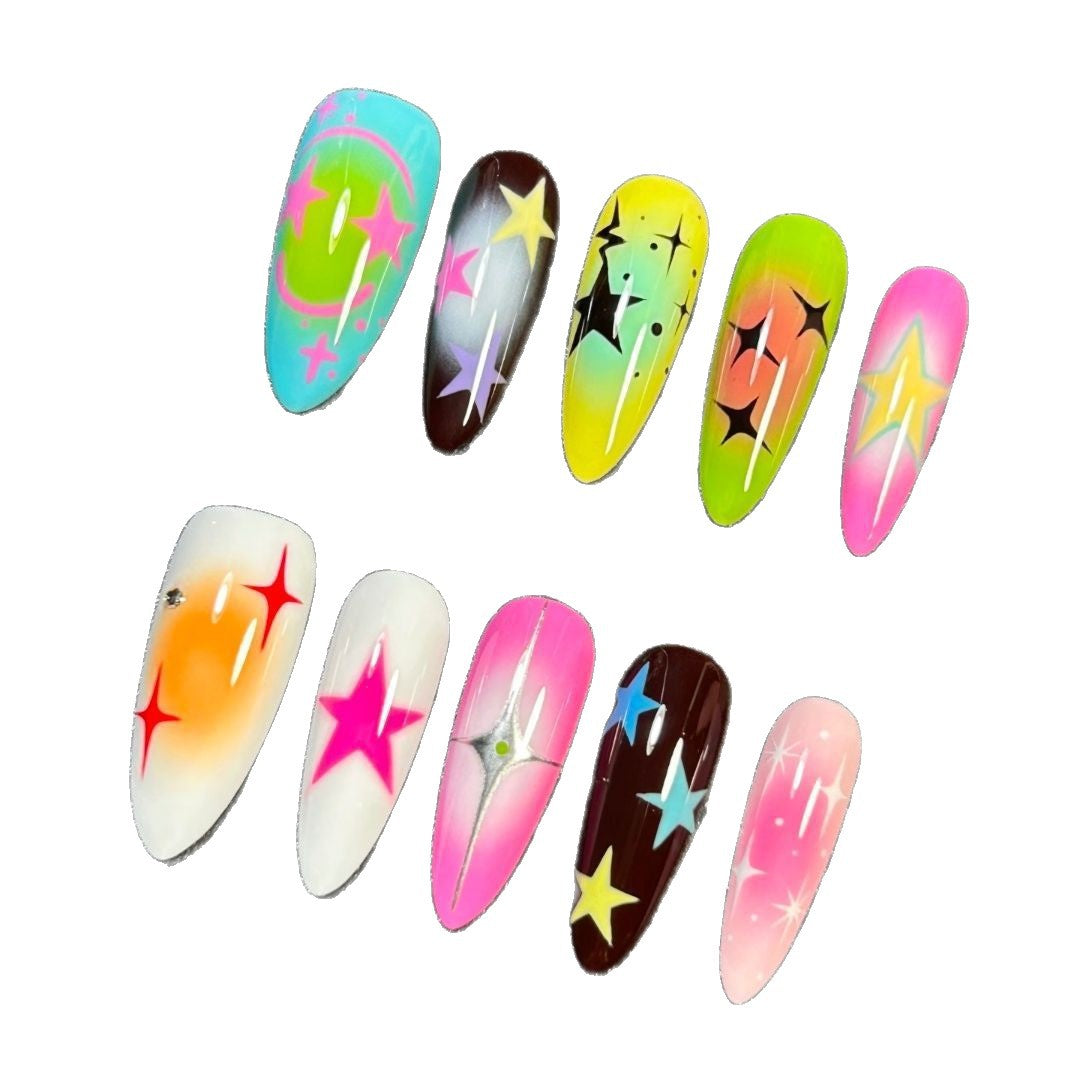 Glitzerstern-Themen Press-On Nagelkunst Set Karnz
