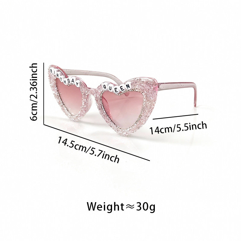 Rhinestone-beschmückte Herz-Sonnenbrille Karnz