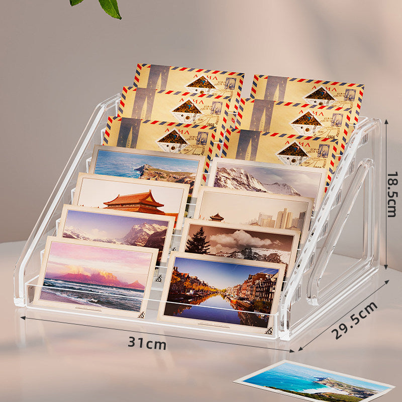 Klarer Acryl-Multi-Slot-Postkarten- und Foto-Thekendisplay-Organizer