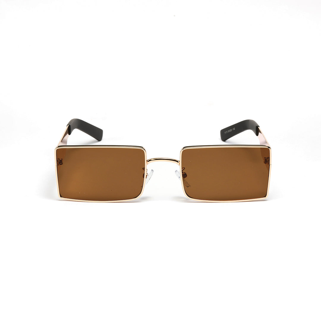Damen stilvolle rechteckige Sonnenbrille mit modernem Metallgestell Karnz