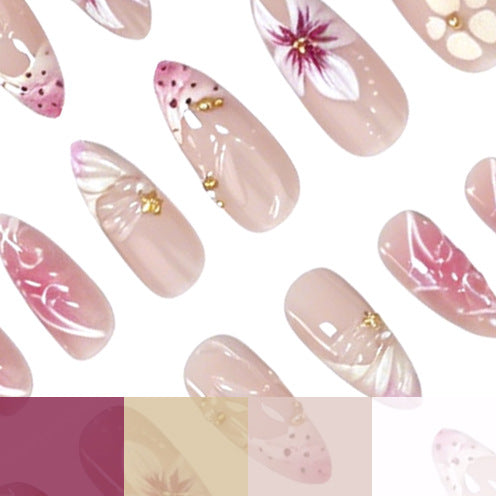 Florale und Metallische Nagelkunst Verbesserungen Karnz