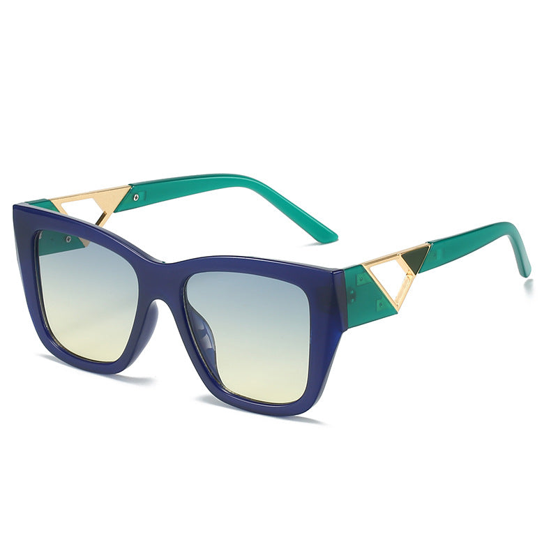 Damen Oversized Sonnenbrille mit modernem Geometrischen Design und elegantem Metallakzent Karnz