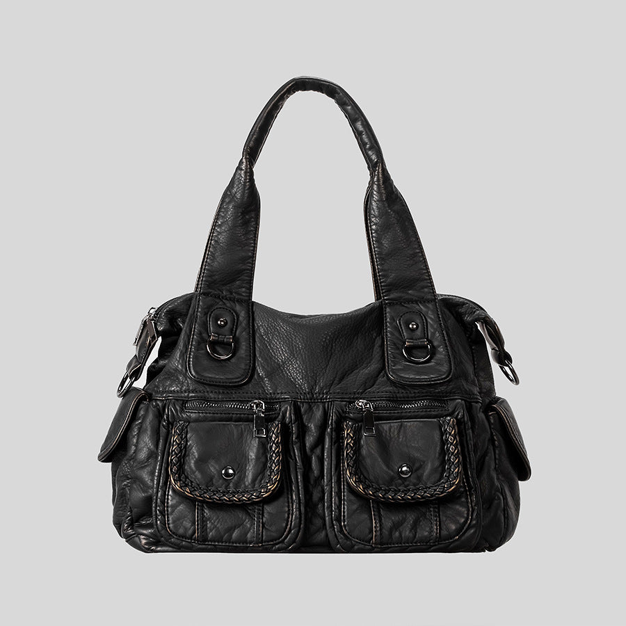 Multifunktionale Lederhandtasche