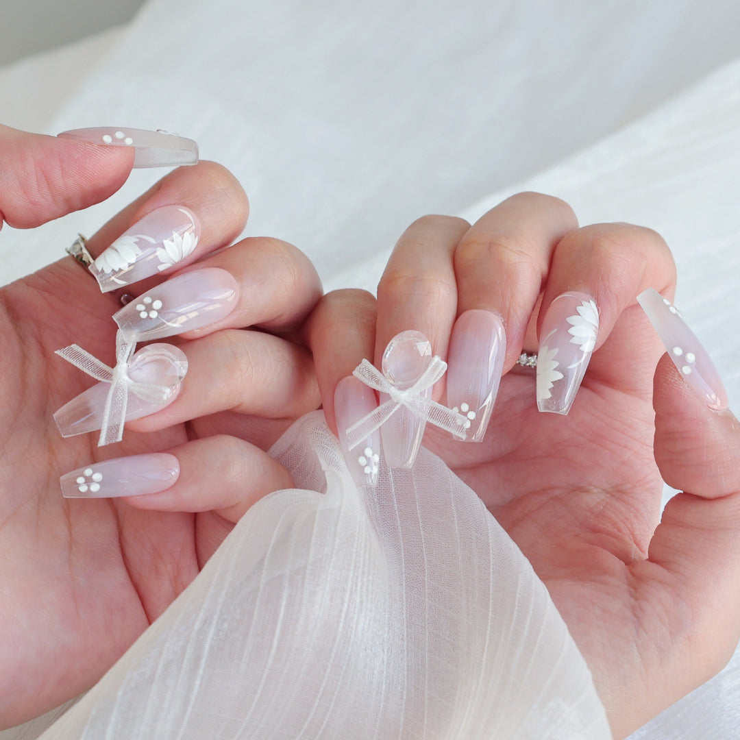 3D Floral Press-On Nagelkunst Set
