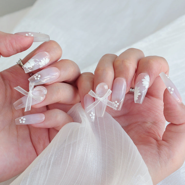 3D Floral Press-On Nagelkunst Set