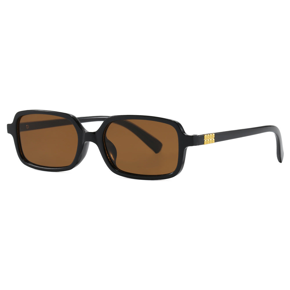 Damen modische quadratische Brille mit elegantem Kunststoffrahmen und goldenen Akzenten Karnz
