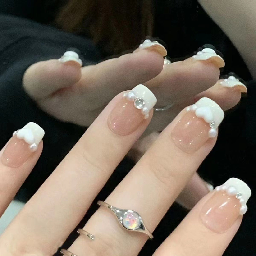 Kristallverzierte Press-On-Nagelset