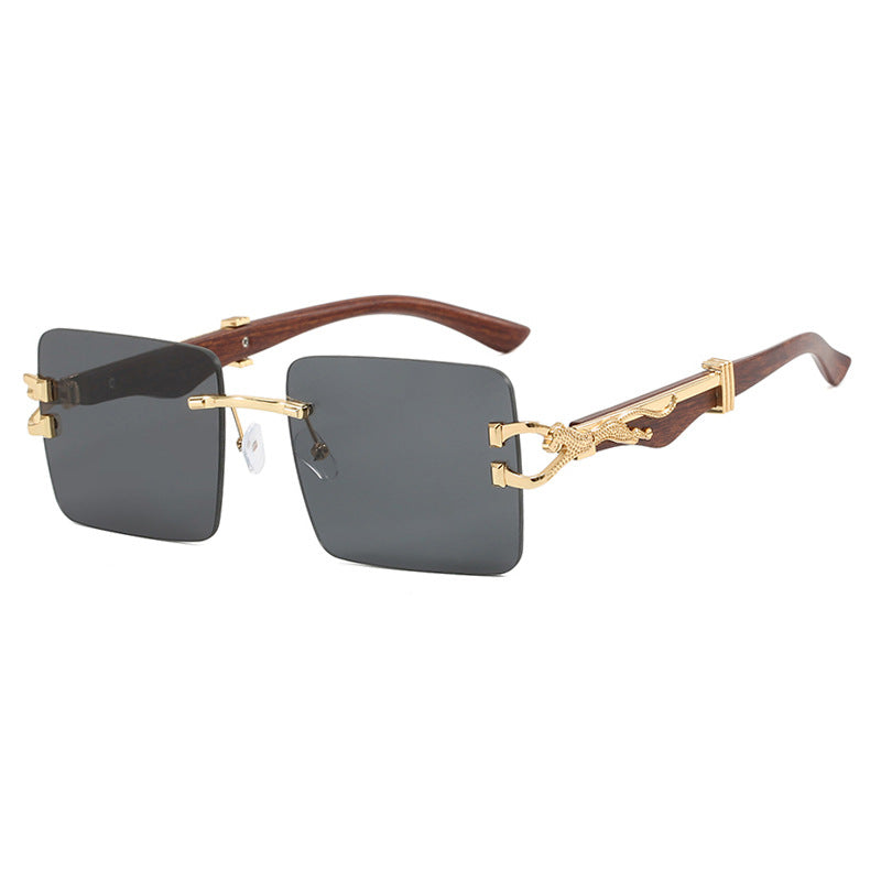 Damen elegante quadratische Sonnenbrille mit hochwertigem Holzrahmen Karnz