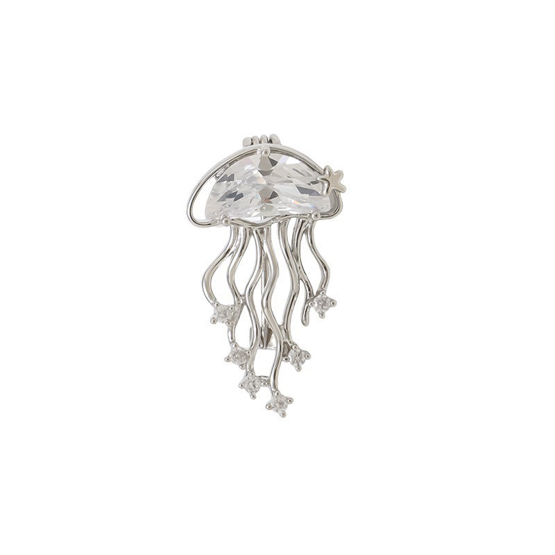 Elegante Quallenbrosche mit Funkelnden Kristallen Karnz