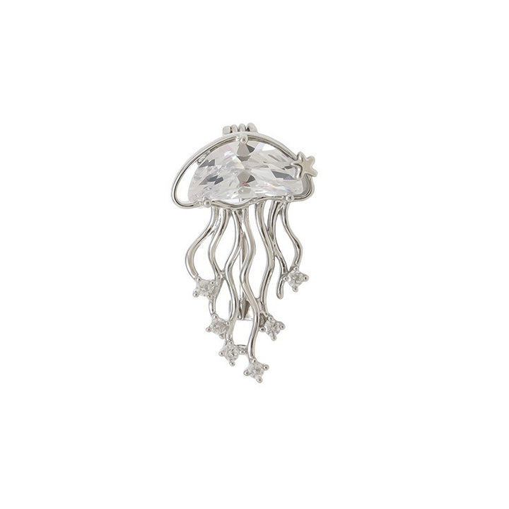 Elegante Quallenbrosche mit Funkelnden Kristallen Karnz