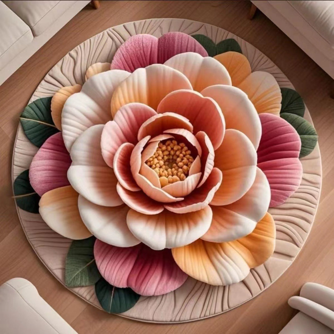 Florales Muster Plüsch-Teppich