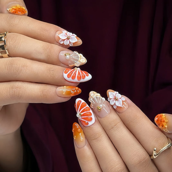Elegantes dekoratives Press-On-Nagelset