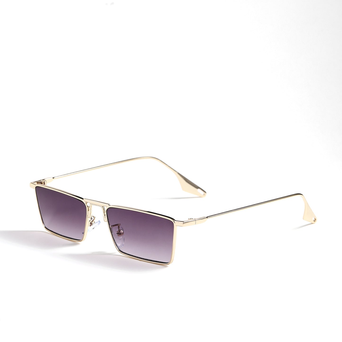 Damen elegante geometrische Sonnenbrille mit stylischem Metallrahmen Karnz