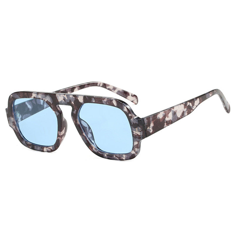 Damen stylische quadratische Sonnenbrille mit breitem Rahmen und UV-Schutz Karnz