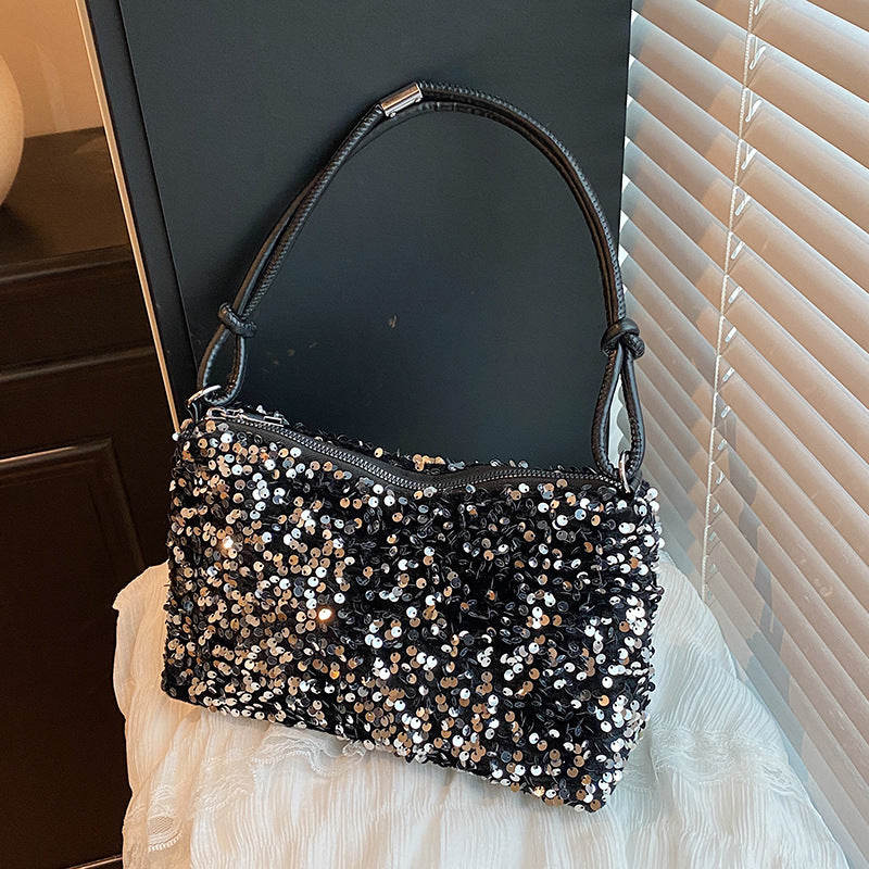 Glamouröse Pailletten-verzierte Schultertasche Karnz