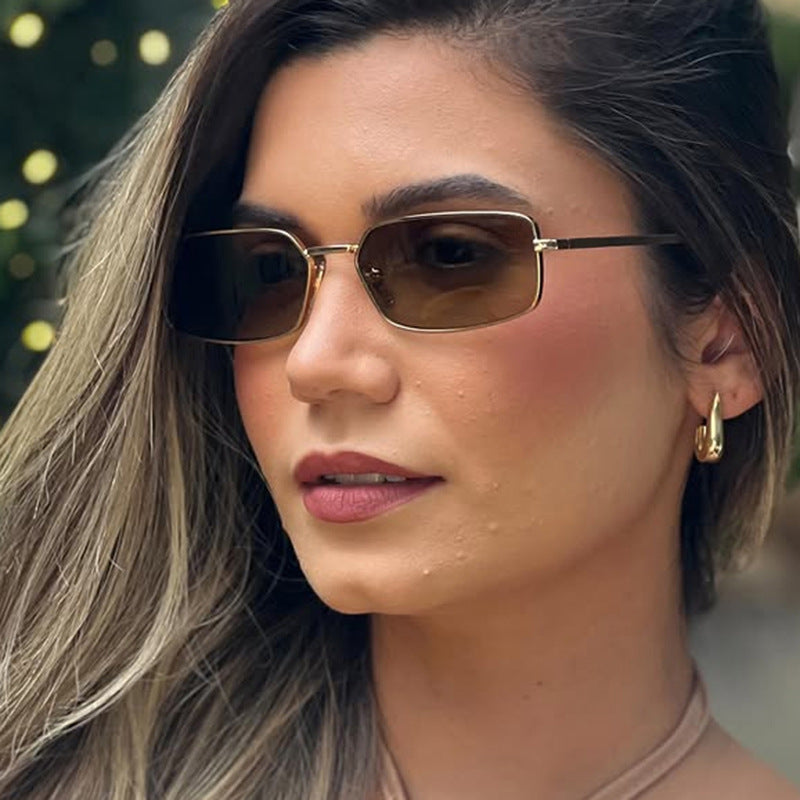 Damen modische quadratische Sonnenbrille mit polarisierten Gläsern Karnz