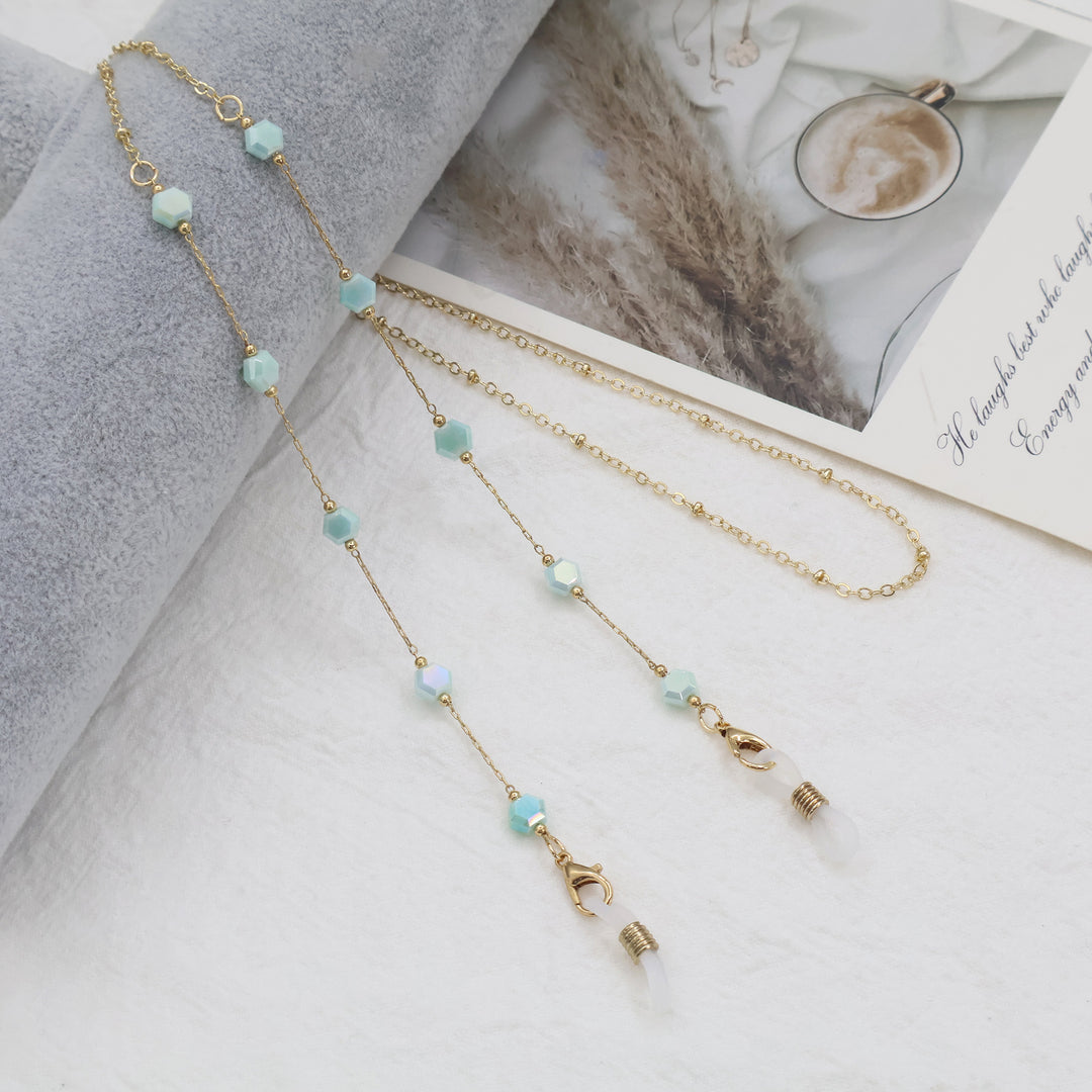 Elegante goldene Ketten Halskette mit Edelsteinen Karnz