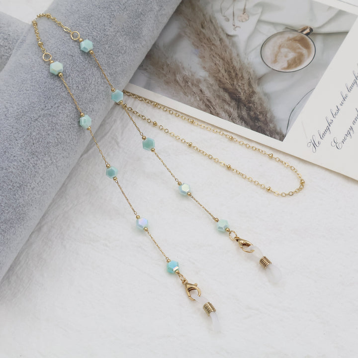 Elegante goldene Ketten Halskette mit Edelsteinen Karnz