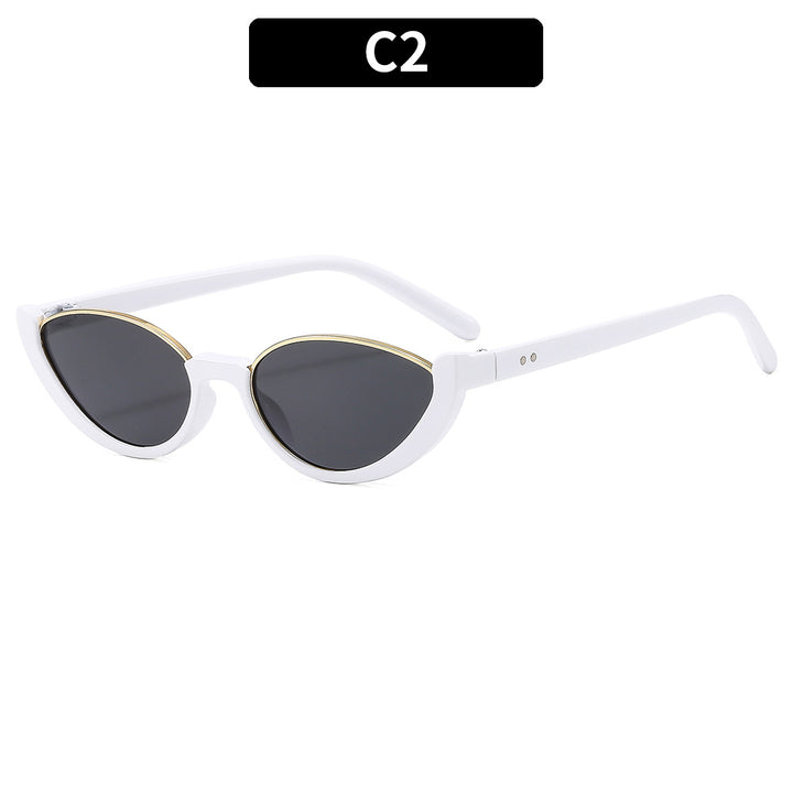 Chic Katzenaugensonnenbrille mit goldenen Akzenten