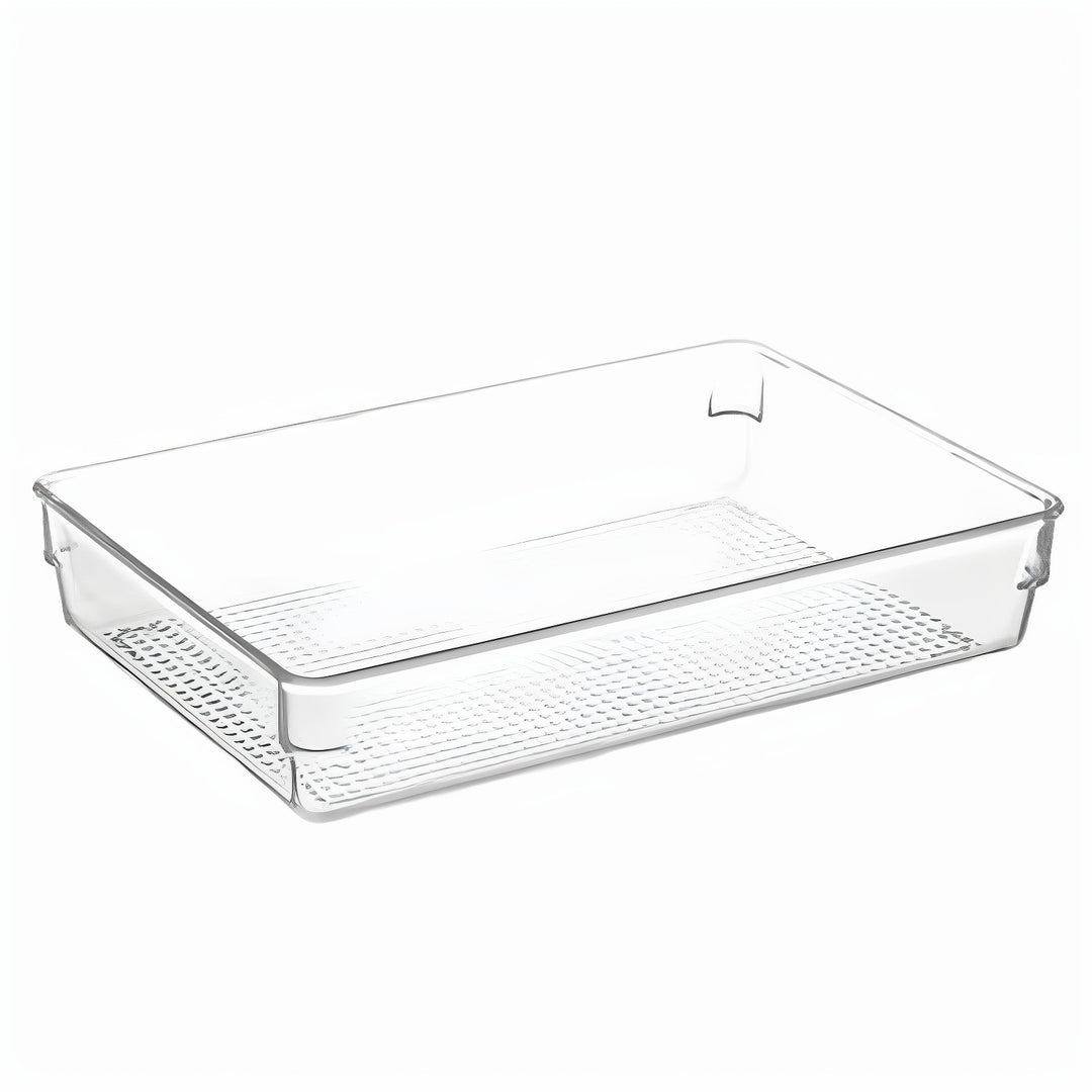 Transparente Kühlschrank-Türablage mit Riffelboden und Clipbefestigung