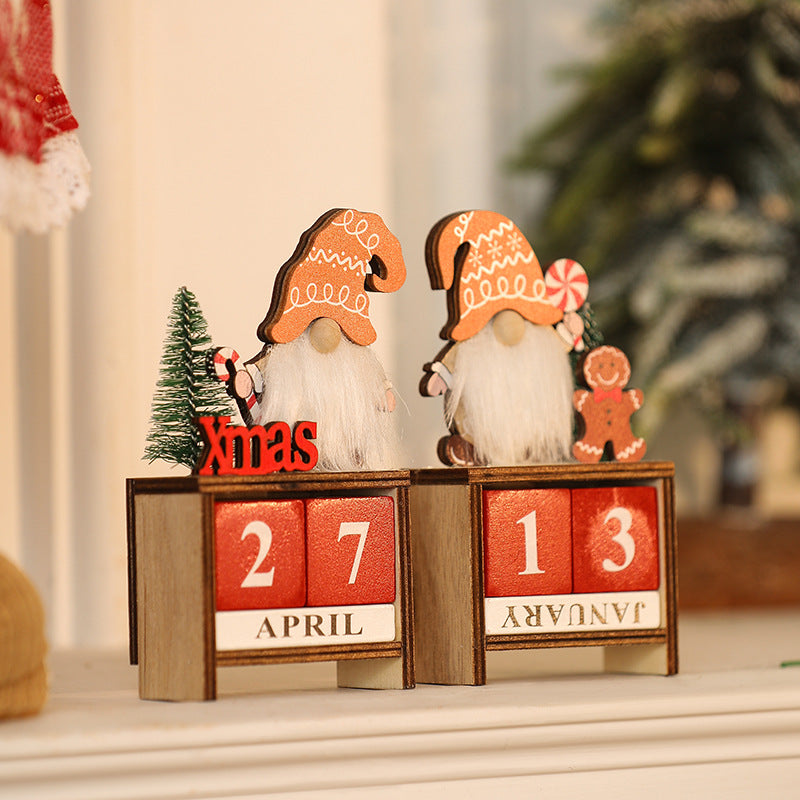 Dekorative Weihnachtsgnom mit Kalender Karnz