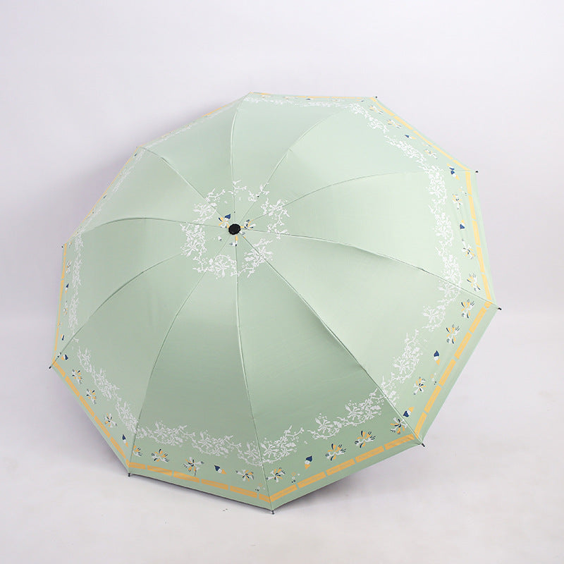 Damen Eleganter Falt-Regenschirm mit floralen Mustern Karnz