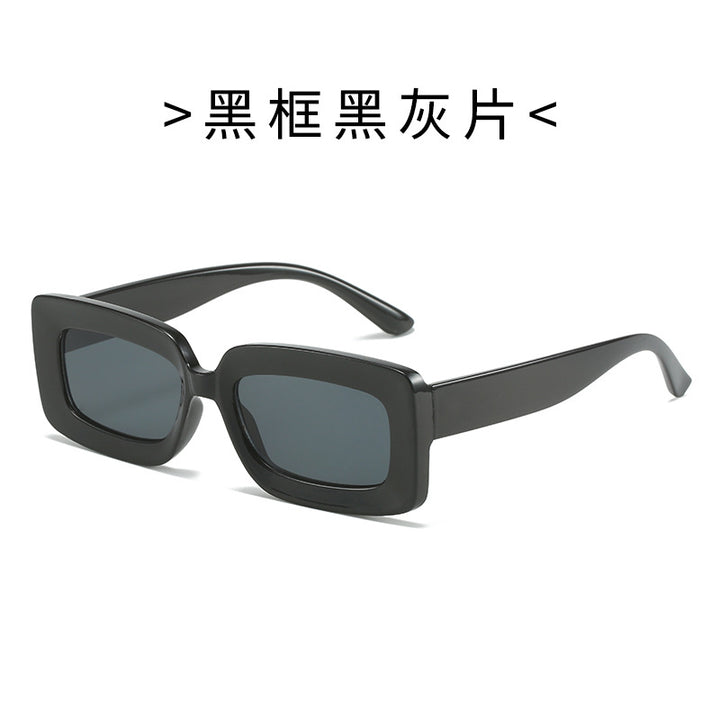 Damen Modische Schildkröten-Sonnenbrille mit rechteckigem Rahmen und Verlaufsgläsern Karnz